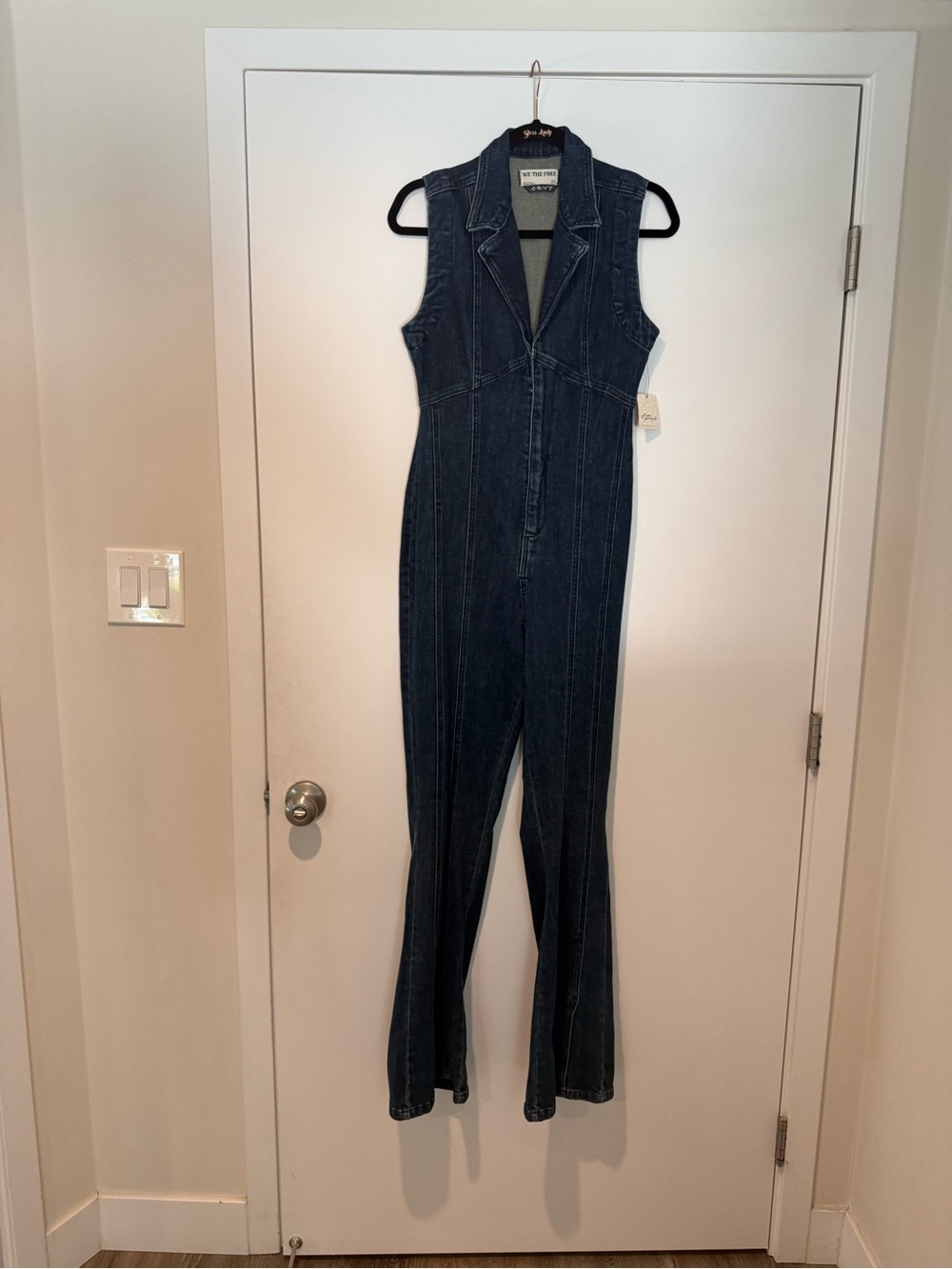Free People Dark Indigo Denim Jumpsuit